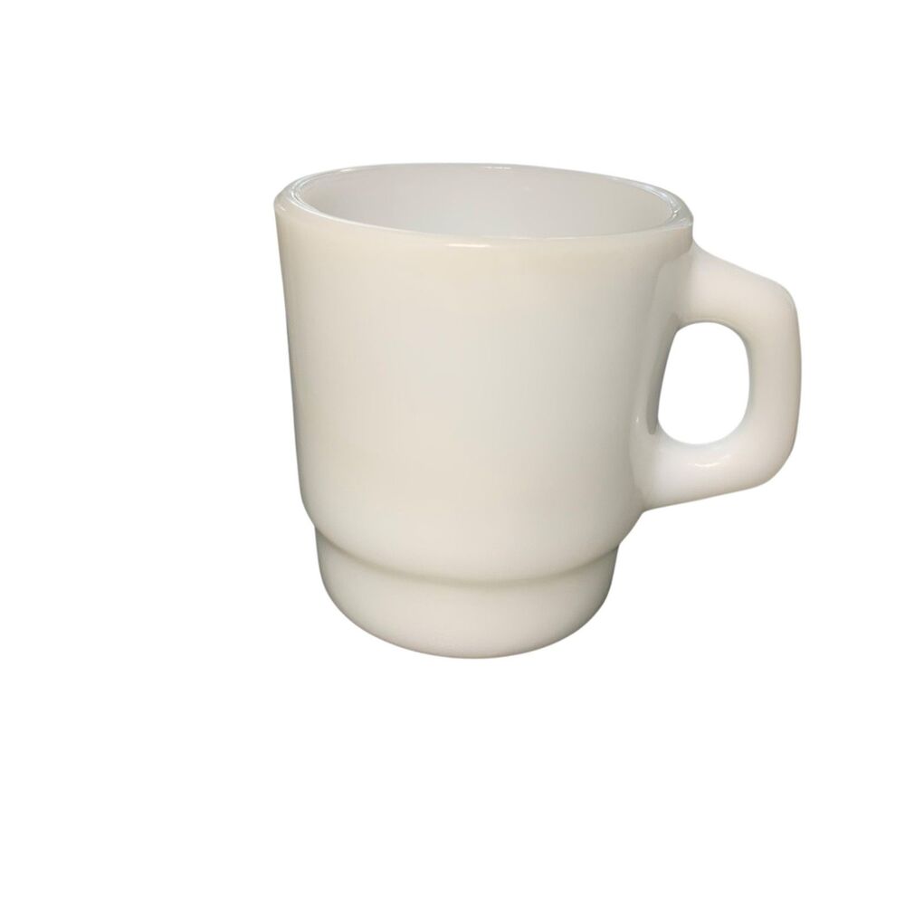 Vintage Anchor Hocking Milk Glass Stackable Coffee Tea Mug Cottagecore Retro